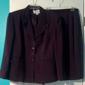 Valerie Stevens II Deep Plum Blazer and Skirt Set